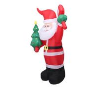 Hamwesh Décoration de Père Noël Gonflable de 1,8 M, Décoration Extérieure de Noël avec Panneau de Bienvenue et Arbre, Lumières LED Intégrées pour Cour, Jardin, Patio, Fête de (Prise UE 220V)