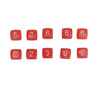 Hamwesh Dice Set 20 Pièces, Numéro à 6 Côtés Dice 0.6 Pouces, Gibier en Plastique coloré avec des Nombres Clairs pour DND Table Games Math Teaching Classroom Supply (Rouge)