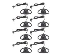 Hamwesh Écouteur Mono Unilatéral, Casque Filaire 3.5 Mm en Forme de D avec Prise Coudée, Isolation Phonique pour Ordinateur Portable Téléphone Tablette, Centre D'appels, Guide (8PCS)