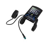 Hamwesh Écran de Vélo électrique, écran LCD coloré Clair, Ordinateur de Cyclisme, Construction ABS Robuste avec Câble Résistant à la Pluie à 5 Conducteurs pour Guidon de 22,2 Mm, Vélos électriques,