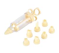 Hamwesh Embouts de Douille, 8 Douilles Amovibles en Plastique, Kit de Décoration de Gâteaux, Kit de Douilles de Glaçage avec Seringue Transparente et Poignée Ergonomique pour la Décoration de
