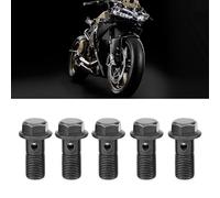 Hamwesh Ensemble de 5 Boulons de Frein de Moto et Rondelles Creuses, Ensemble D'étrier de Frein Facile à Installer, Convient au Maître-cylindre M10 X 1,25/M10 X 1,0 Mm, Idéal pour les Amateurs de