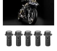 Hamwesh Ensemble de 5 Boulons de Frein de Moto et Rondelles Creuses, Ensemble D'étrier de Frein Facile à Installer, Convient au Maître-cylindre M10 X 1,25/M10 X 1,0 Mm, Idéal pour les Amateurs de