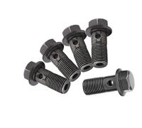 Hamwesh Ensemble de 5 Boulons et Rondelles Banjo pour étrier de Frein de Moto en Fer Durable, pour Maître-cylindre M10 X 1,25/M10 X 1,0 Mm, pour les Applications D'embrayage de Frein (M10×1mm)