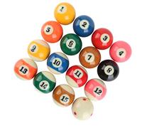 Hamwesh Ensemble de Boules de Billard, 2,3 Pouces, 16 Boules de Billard Standard Américain, de en Résine avec Revêtement avancé, Résistance aux Rayures, Longue Durée de Vie des Couleurs, pour Fête à