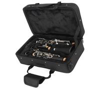 Hamwesh Ensemble de Clarinette en Sib, Clarinette Plate en Sib à 17 Touches, pour étudiants avec étui Rigide, Chiffon de Nettoyage, Tournevis à Roseaux pour Orchestre Scolaire, Adulte (BLACK)
