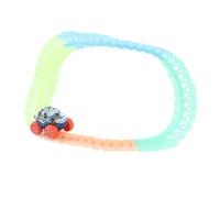 Hamwesh Ensemble de Piste de Voiture, Piste de Voiture de Course Lumineuse et Modifiable, Flexible avec Bords Lisses Qui Brillent dans Le Noir, Facile à Assembler, en Plastique ABS éducatif (56PCS)