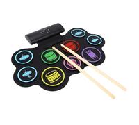 Hamwesh Ensemble de Tambour électrique, 9 Coussinets Kit de Tambour de Roll-up Rechargeable avec USB MIDI intégré en Haut-parleur pour les Enfants et les Adultes, 10 Heures