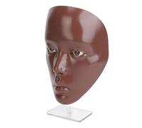 Hamwesh Face à la Pratique du Maquillage, Tableau de Travail de Maquillage en Silicone Réutilisable 5D avec une Base Détachable pour le Maquilleur émergent Débutant (peau noire)