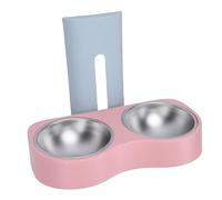 Hamwesh Gamelles pour Animaux de Compagnie, Gamelle pour Chien Anti-basculement en Acier Inoxydable à Hauteur Réglable, Gamelle pour Nourriture et Eau pour Chat avec Doubles Gamelles Murales pour