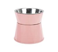 Hamwesh Gamelles pour Chat, Gamelle Surélevée en Acier Inoxydable pour Chat, Gamelle Surélevée de 14 Cm avec Base en Caoutchouc à Fond en Arc, Bouche de 4,5 Cm de Profondeur et Conception (Rose [Bol