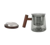 Hamwesh Générateur d'eau Hydrogène, Théière en Verre 6000-8000ppb avec Système de Séparation de l'eau, Infuseur Amovible, Poignée en Bois pour la Préparation du thé au Bureau et à Domicile