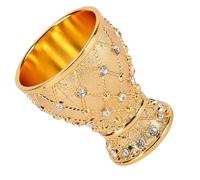 Hamwesh Gobelet Médiéval Vintage Gothique Coupe à Vin fabriqué à la Main en Alliage de Zinc avec Calice Royal de la Renaissance pour Communion, Mariage, Bar, Décoration d'intérieur (GOLD)