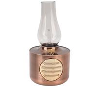 Hamwesh Haut-Parleur BT Rétro, Lampe de Chevet et Haut-parleurs 2 en 1, Parleur à Flamme LED avec Lampe au Kérosène Vintage pour Chambre à Coucher, Extérieur, Maison, Fête, Jardin (Couleur Cuivre