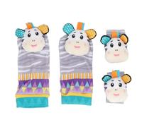 Hamwesh Hochets pour bébé de 0 à 6 Mois, 4 Pièces, Hochet de Poignet, Chaussettes avec Bandes Réglables, Tissu en Polyester Doux pour Jouets de nouveau-né, Développement Sensoriel (Tapez 6)