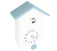 Hamwesh Horloge de Coucou, Voix d'oiseau Appelle Une Horloge Murale de Design Moderne avec Pendule pour Le Salon de la Chambre de Bureau (Toit Gris Bleu)