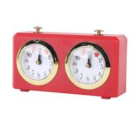 Hamwesh Horloge d'échecs Mécanique, Mécanisme à Remonter, Grands Cadrans Transparents avec Un Design Rétro Classique pour Divers Jeux d'échecs (Rouge)