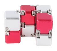 Hamwesh Infinity Cube, Jouet Flexible en Alliage sablé, Puzzle Portable avec 8 Blocs pour Soulager Le Stress et l'anxiété, TDAH, Ajouter l'Autisme, Bureau, Maison, Voyage, école, Métro (Rouge et