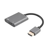 Hamwesh Interface Multimédia HD vers Adaptateur USB C, 4K 60 Hz Plug and Play Hub de Lunettes AR en Alliage D'aluminium avec Alimentation et Port Auxiliaire 5 V pour Moniteur Portable XR