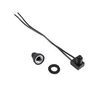 Hamwesh Interrupteur à Bouton Poussoir Unipolaire, 12V, Fils de 4 Pouces, | Commande à bascule LED 12V, couvercle de coffre en caoutchouc, montage encastré, accessoire de véhicule de moto et de