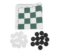 Hamwesh Jeu de Dames d'extérieur Pliable en Cuir PU, Jeux de Camping, Jeu de Dames Géantes avec 24 Pièces pour Enfants, Adultes, Pique-niques en Famille, Fêtes, Barbecue sur Pelouse (Green)