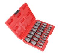 Hamwesh Jeu d'extracteurs de Vis, Kit d'Extracteur de Boulons Multi-cannelures à Tête Hexagonale de 25 Pièces, Extracteur de Vis Facile à Retirer avec Tige Hexagonale et Acier allié 40Cr pour