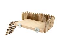 Hamwesh Jouet d'escalade de Hamster, Plate-Forme en Bois fabriqué à la Main avec Bûches de Clôture pour Hamsters Golden Bears Petits Animaux de Compagnie (Style de vis)