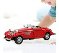Hamwesh Jouet Modèle de Voiture Antique pour Enfants, Véhicule en Alliage Amovible avec Musique Légère, Jeu Facile et Pratique, pour Anniversaire, Noël, Nouvel an (Rouge)