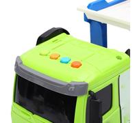 Hamwesh Jouet Semi-Camion, Conception à Double Pont, Effets de Lumière Musicale, Jouets de Camion et de Remorque, Jouet de Porteur de Voiture avec 4 Voitures de Course pour Les Tout-Petits, Cadeaux