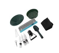 Hamwesh Kit de Boîte d'écluse en Or, Auge de Prospection Légère et Portable de 12 Pouces en Alliage d'aluminium avec Sac à Dos à Cordon, pour l'orpaillage et Le Dragage dans Les Rivières et Les