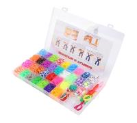 Hamwesh Kit de Bracelet en Caoutchouc, 1600 élastiques 30 Couleurs, Métiers à Tisser en Forme de Y, Crochets, Clips en S, Breloques en Forme de Fruits, Perles ABC, Seau de Perles, Kit de Bracelet à