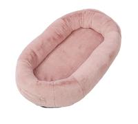 Hamwesh Lit pour Chien Humain, Support Orthopédique Ergonomique, Lit pour Chien Extra Large, Housse en Fausse Fourrure Lavable avec Poche de Rangement pour Salon, Chambre à Coucher, Bureau (135*85*30)