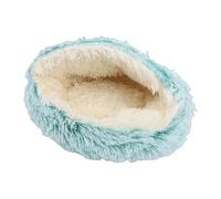 Hamwesh Lit Semi-fermé pour Chat d'intérieur, Lit Apaisant à Capuche de Forme Ronde, Respirant pour Petit Chien, Grotte Confortable en Polaire Cristal avec Rembourrage épais, Base Antidérapante