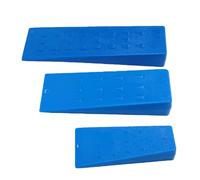 Hamwesh Lot de 3 Coins d'abattage à Pointes, Coins de fendage de Bois de 5,5, 8 et 10 Pouces, de bûcheronnage en Plastique ABS Bleu avec Dents antidérapantes
