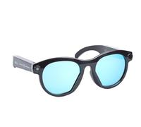 Hamwesh Lunettes Intelligentes AI avec Caméra, Capture de Photos Vidéo HD 2MP, Traduction en Temps Réel, Assistant Sonore AI, Reconnaissance D'objets, (Monture noire avec verres transparents et bleus)
