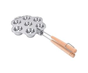 Hamwesh Machine à Biscuits à Tartes Ouvertes, Alliage d'aluminium Antiadhésif, Répartition Uniforme de la Chaleur, Machine à Cupcakes Facile à Nettoyer, Mini Moule à à Muffins avec Poignées en Bois