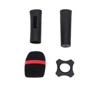 Hamwesh Manchon de Poignée de Microphone sans Fil en Silicone, Housse de Protection Anti-chute avec Pare-brise et Anneau Antidérapant pour Scène de karaoké à Domicile KTV (BLACK)