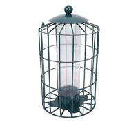 Hamwesh Mangeoire à Oiseaux à l'épreuve des écureuils, Fer Robuste avec Tube Transparent pour Oiseaux Suspendus en Plein Air