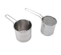 Hamwesh Marmite à Friteuse, en Acier Inoxydable 304, Résistante aux Hautes Températures, Compacte, Portable, Compatible avec Table de Cuisson à Induction, Marmite à Filtre à Huile en Acier