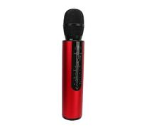 Hamwesh Microphone de Chant Portable, Deux Haut-parleurs, Wireless Karyoke Microphone avec MP3 WAV WMA Prise (Rouge)