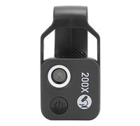 Hamwesh Microscope de Téléphone, Grossissement 200X avec Mini Microscope Polariseur CPL avec Support Universel à Clipser et Lumière LED Réglable pour Appareils iOS, Cristaux de Bijoux (Black)