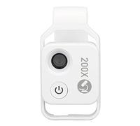 Hamwesh Microscope de Téléphone, Grossissement 200X avec Mini Microscope Polariseur CPL avec Support Universel à Clipser et Lumière LED Réglable pour Appareils iOS, Cristaux de Bijoux (White)