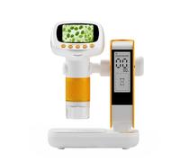 Hamwesh Microscope Numérique, Grossissement 1000X, Microscope Portable 2 en 1, Portable pour Enfants avec Alarme, Batterie Rechargeable, 8 Lumières LED Réglables pour Enfants