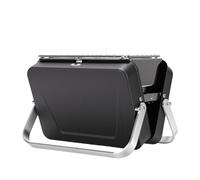 Hamwesh Mini Barbecue à Charbon de Bois, Barbecue Pliable et Portable de 6,5 X 4,3 X 5,9 Pouces, Compact en Acier Inoxydable Noir avec étui intégré, pour Table de Pique-nique, Terrasse Extérieure