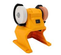 Hamwesh Mini Meuleuse D'Établi Sans Fil, Double Meule, 70mm Jaune | Boîtier ABS, pour Affûtage et Polissage, Compatible avec MakitaBL1830 BL1840 BL1850 BL1860 (Batterie Non incluse)