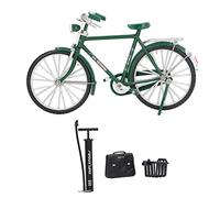 Hamwesh Modèle de Vélo 1:10 Échelle, Vélo en Alliage Miniature Vintage avec Mallette de l'inflator pour Affichage de Bibliothèque de Collection (GREEN)