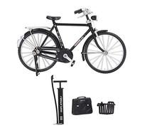 Hamwesh Modèle de Vélo DIY, Modèle de Vélo de Construction en Alliage Réglable à l'échelle 1:10 Vintage, Kit de de avec Mallette de Gonflage pour Affichage d'étagère de Collection (Black)