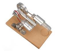 Hamwesh Moteur Stirling, éclairage LED alimenté à l'alcool, Modèle de Moteur Stirling à Fonctionnement Facile, Générateur d'électricité avec Corps en Alliage d'aluminium en Bois de Pin pour Les