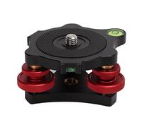 Hamwesh Niveleur de Caméra LP 64, Base de Nivellement de Trépied en Alliage d'aluminium avec Niveleur à Triple Roue, Vis de 3/8 Pouces en Haut et en Bas pour Un Angle de Réglage Horizontal jusqu'à