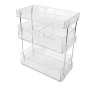 Hamwesh Organisateur de Sachets de thé, Support de Sachets de thé Transparent en PET à 3 Niveaux, Organisateur de Stockage de avec Cadre en Métal Robuste et Tiroirs Lisses pour Armoires de Cuisine,
